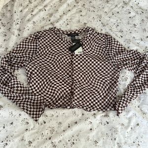 See through checkered crop top